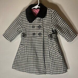 Kenneth Cole Reaction 12M SZ Vintage inspired Houndstooth Girls Winter Coat Clas